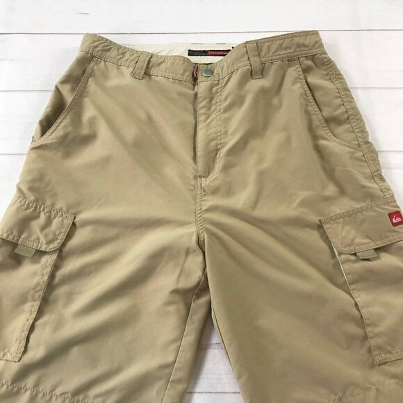 Quiksilver Men Size 34 Beige Khaki Cargo Bermuda Shorts - Picture 4 of 13
